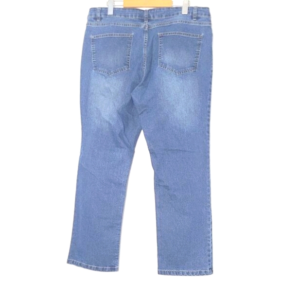 Wind River Women's Blue Cotton Blend Mid-Rise Cropped Wide Leg Jean Size 14X30 - Picture 2 of 12